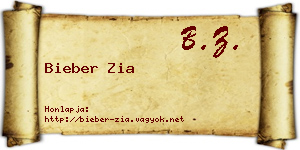 Bieber Zia névjegykártya